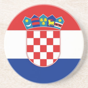 En Grès Dessous de verre avec Drapeau de Croatie