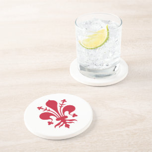 En Grès Dessous de verre avec Drapeau de Florence, Italie