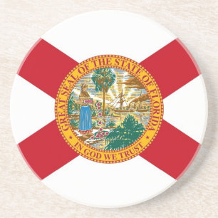 En Grès Dessous de verre avec Drapeau de Floride, USA