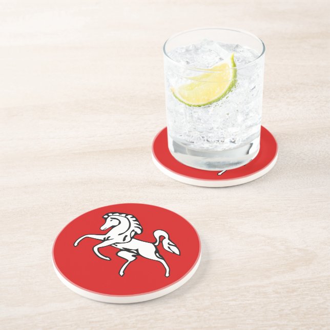 En Grès Dessous de verre avec Drapeau de Kent, Angleterre (Côté)