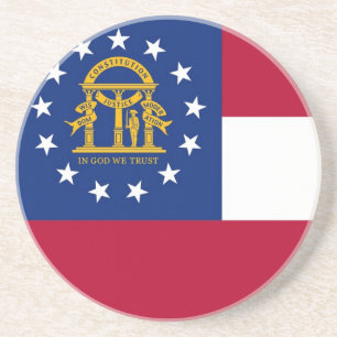En Grès Dessous de verre avec Drapeau de la Géorgie, USA