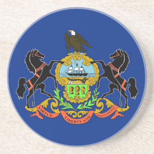 En Grès Dessous de verre avec Drapeau de la Pennsylvanie, 
