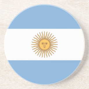 En Grès Dessous de verre avec drapeau de l'Argentine