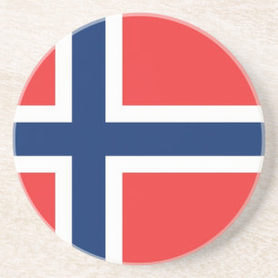 En Grès Dessous de verre avec Drapeau de Norvège
