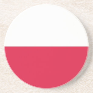 En Grès Dessous de verre avec Drapeau de Pologne