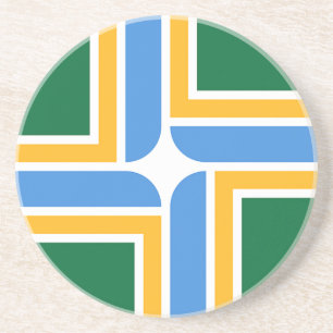 En Grès Dessous de verre avec Drapeau de Portland, Oregon,