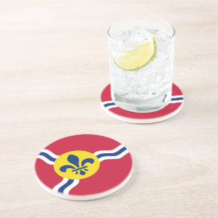 En Grès Dessous de verre avec Drapeau de Saint-Louis, Miss