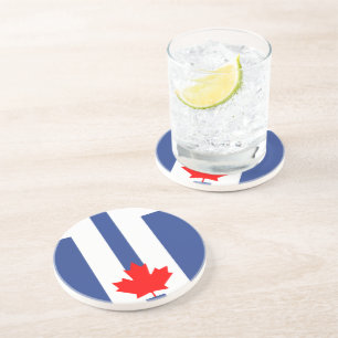 En Grès Dessous de verre avec drapeau de Toronto, Canada