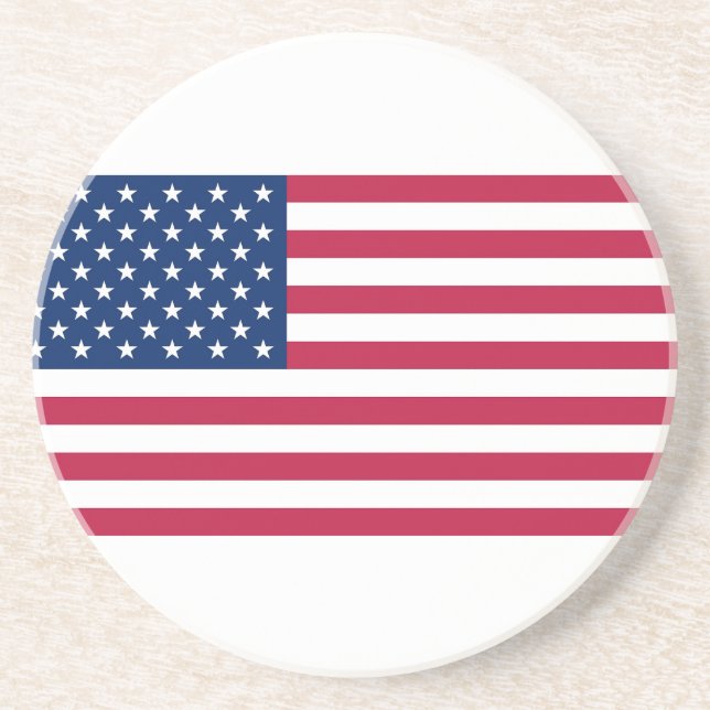 En Grès Dessous de verre avec Drapeau des Etats-Unis (Devant)