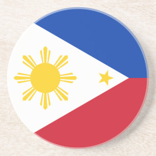 En Grès Dessous de verre avec drapeau des Philippines