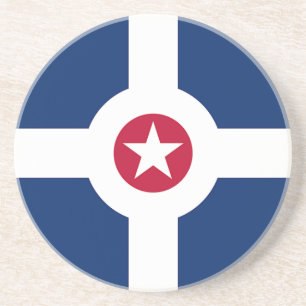 En Grès Dessous de verre avec Drapeau d'Indianapolis, USA