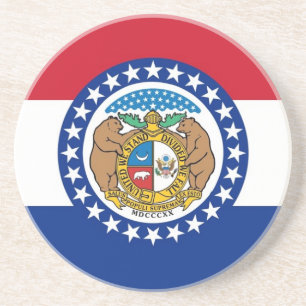 En Grès Dessous de verre avec Drapeau du Missouri, USA