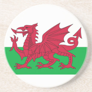 En Grès Dessous de verre avec Drapeau du Pays de Galles