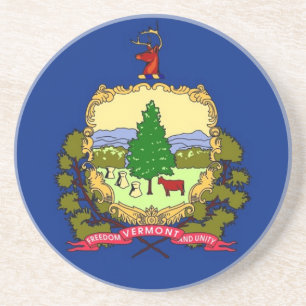 En Grès Dessous de verre avec Drapeau du Vermont, USA
