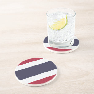 En Grès Dessous de verre avec le drapeau de la Thaïlande