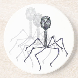 En Grès Dessous de verre bactériophages