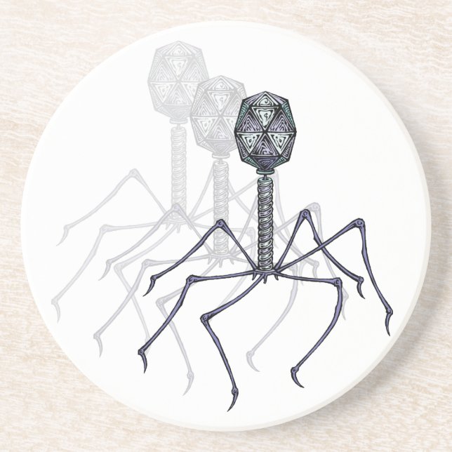 En Grès Dessous de verre bactériophages (Devant)