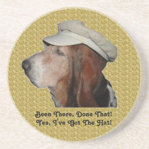 En Grès Dessous de verre Basset Hound A Été Là, Fait Que