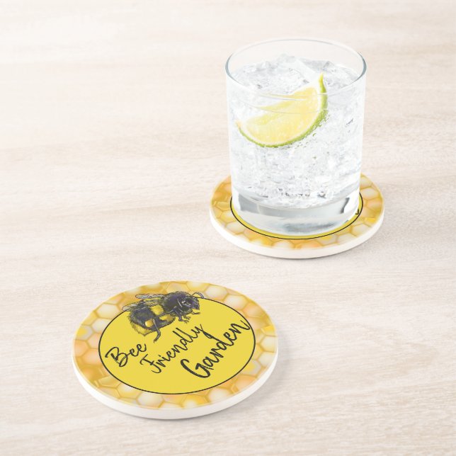 En Grès Dessous de verre Bee Friendly Garden Bumblebee (Côté)