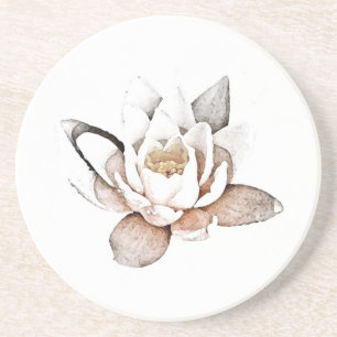 EN GRÈS DESSOUS DE VERRE BLANC LOTUS SANDSTONE