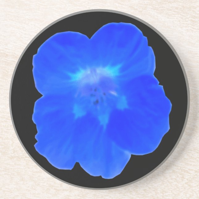 En Grès Dessous de verre bleu Nasturtium (Devant)