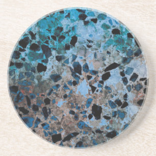 En Grès Dessous de verre bleus de granit