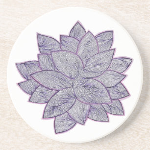 En Grès Dessous de verre botanique minimaliste – Fleur des