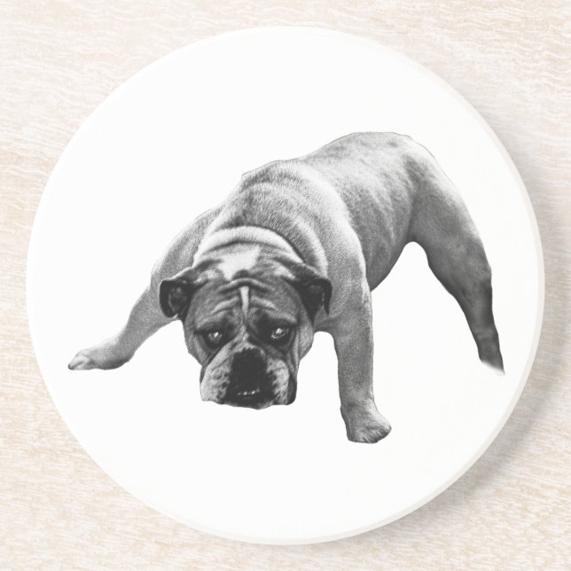 En Grès Dessous de verre Bulldog à surveiller (Devant)