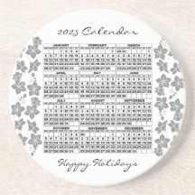 dessous de verre Calendrier 2025 Fleurs blanches