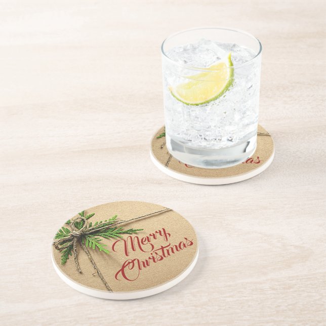 En Grès Dessous de verre « Christmas Package » (Côté)