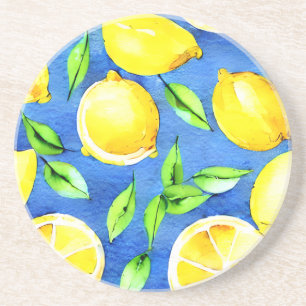 En Grès Dessous de verre citron aquarelle