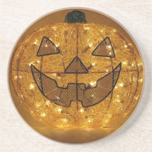 En Grès Dessous de verre Citrouille d'Halloween très effra