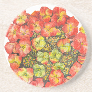 En Grès Dessous de verre Coral Hydrangea