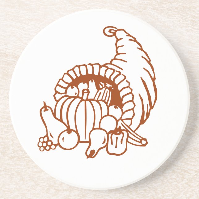 En Grès Dessous de verre - Corne de Plenty (sombre) (Devant)