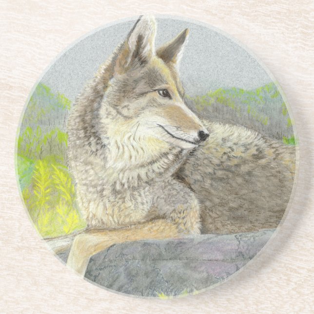 En Grès Dessous de verre Coyote (Devant)