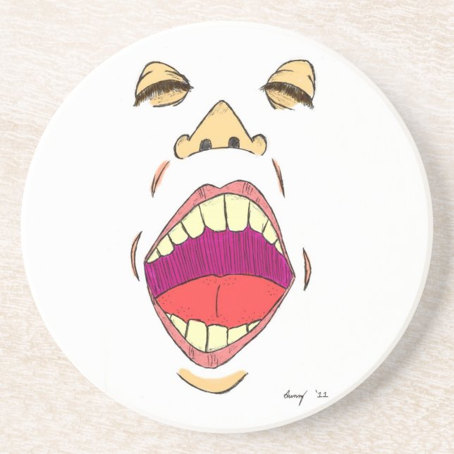 En Grès dessous de verre "crier" (Devant)
