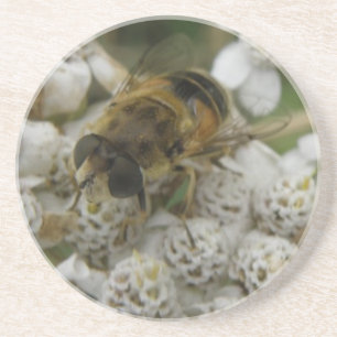 En Grès Dessous de verre d'abeilles et de fleurs