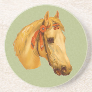 En Grès Dessous de verre d'art Vintage Horse Head