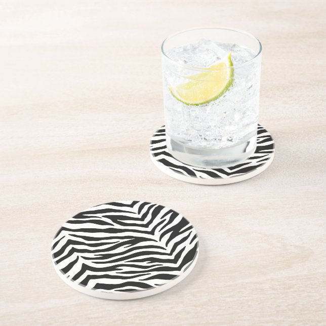 En Grès Dessous de verre de boisson Zebra Print (Côté)