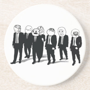 En Grès Dessous de verre de boissons de bande de rage