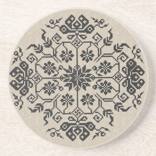 En Grès Dessous de verre de broderie (Devant)