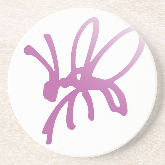 En Grès Dessous de verre de bug rose (Devant)