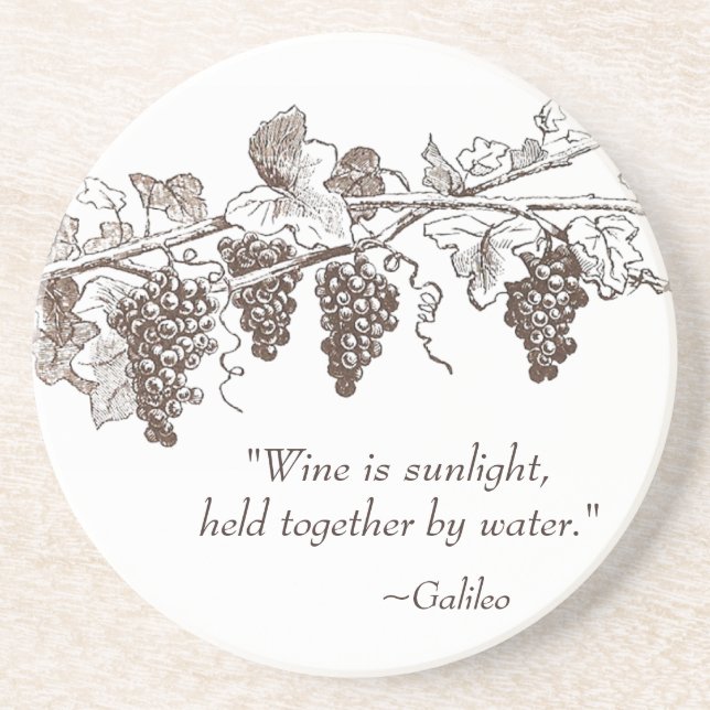 En Grès Dessous de verre de citation de vin (Devant)