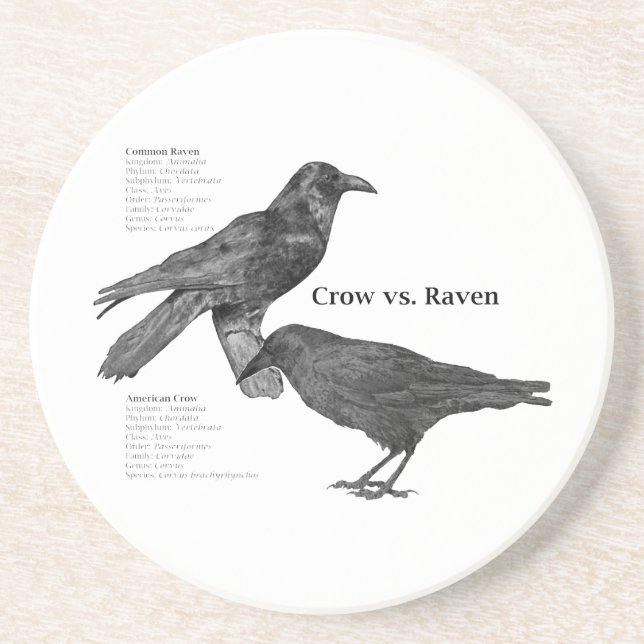 En Grès dessous de verre de corneille-contre-Raven (Devant)