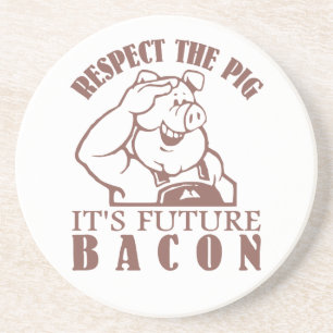 En Grès DESSOUS DE VERRE de couleur personnalisé PIG TO BA