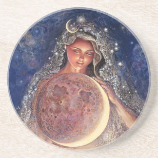 En Grès Dessous de verre de déesse de lune