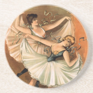 En Grès Dessous de verre de deux Ballerinas
