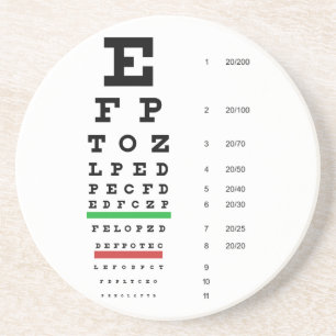 En Grès Dessous de verre de diagramme d'oeil de Snellen