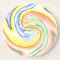 Dessous de verre de dragons de Yin-Yang