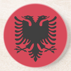 En Grès Dessous de verre de drapeau de l'Albanie